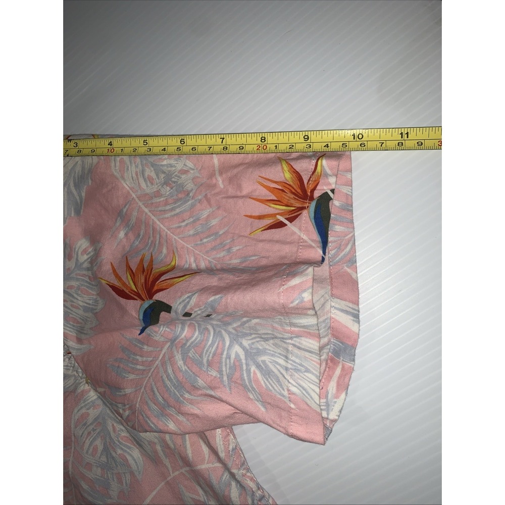 Hurley Short Sleeve Button Up Classic Fit Shirt L Pink Floral Hawaiian Tropical‎ - Picture 10 of 11